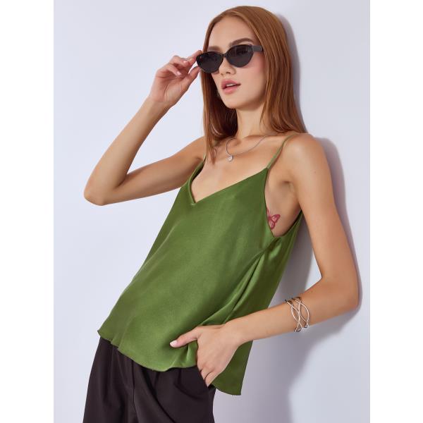 Lingerie σατέν σε λαδί Celestino