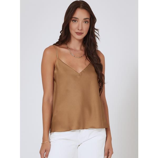 Lingerie σατέν σε καφέ Celestino