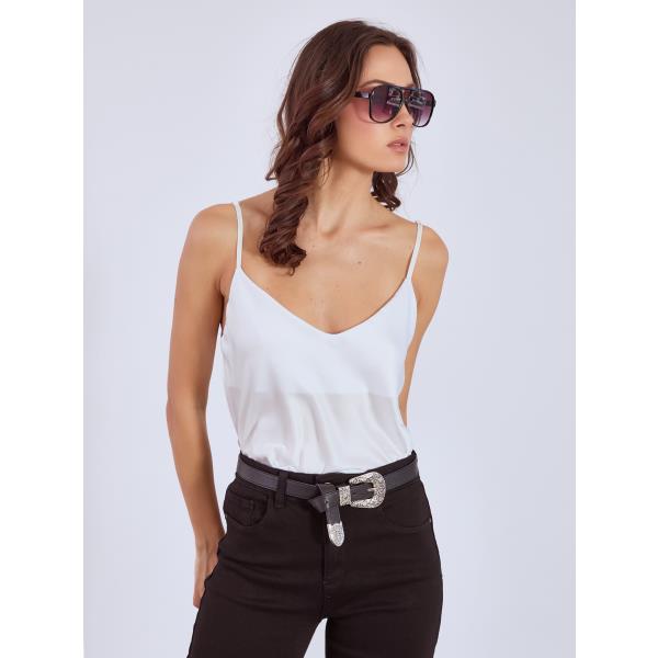 Lingerie τοπ σατέν σε λευκό Celestino