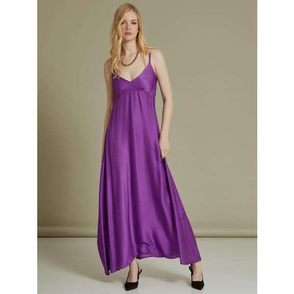 Sermina Camel Satin Evening Dress Kamilo Saten Bradino Forema