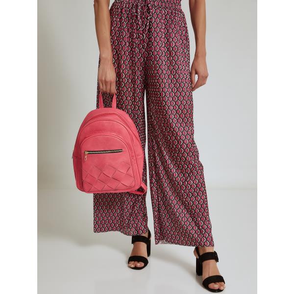 Fuchsia Plaid Canvas Backpack