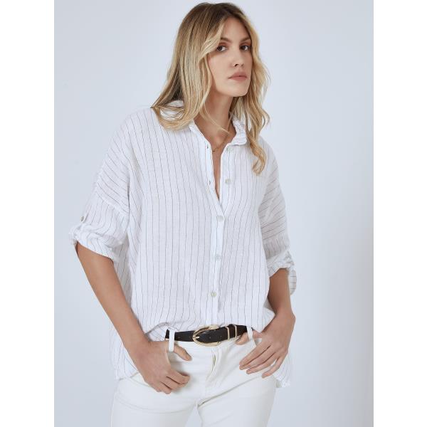 Cc Linen Striped Shirt Striped
