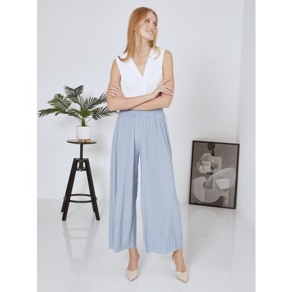 Wide leg trousers monochrome in baby blue, 6.99€ | Celestino