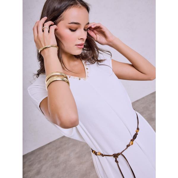 トップス UJOH Cord & Belt Dress Dress with detachable cord belt in white, 19.99€ | Celestino