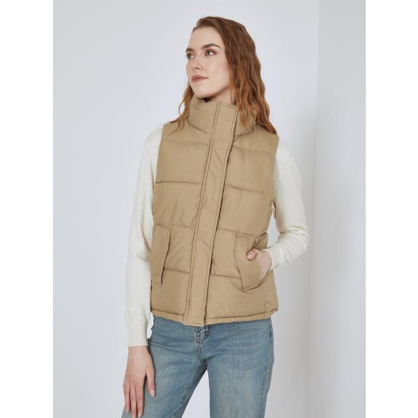 Μπουφάν αμάνικο puffer σε μπεζ, 19,99€ | Celestino