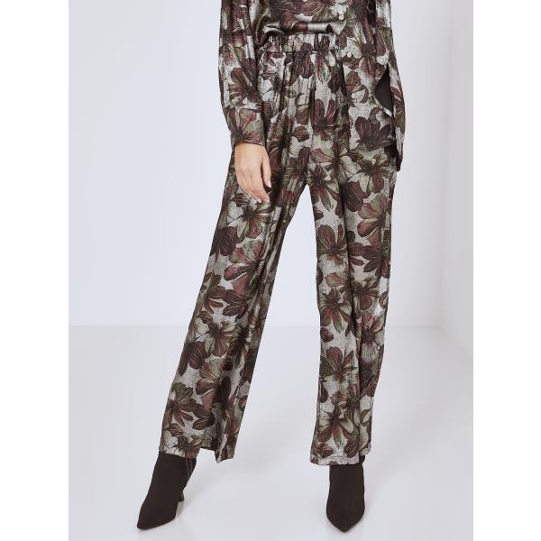 Παντελόνα floral μεταλλιζέ σε ασημί, 19,99€ | Celestino