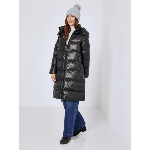 Μπουφάν puffer μακρύ σε μαύρο, 29,99€ | Celestino