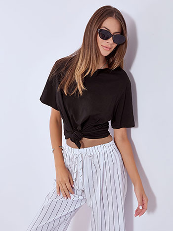 T-shirt μονόχρωμο unisex σε μαύρο