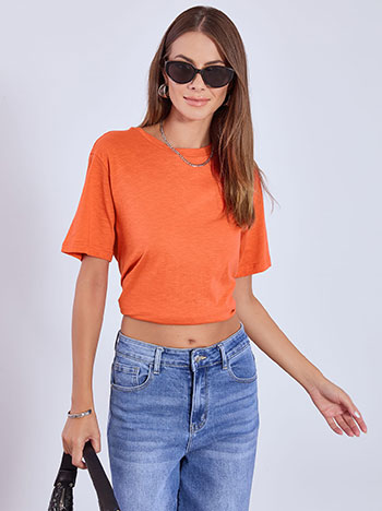 T-shirt μονόχρωμο unisex σε πορτοκαλί