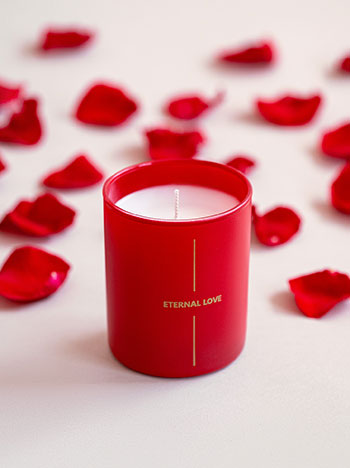 WHISKEY & CARAMEL scented candle 9cm in red