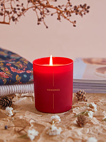 JASMINE and BERGAMOT scented candle 9cm in wine red