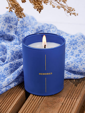 JASMINE and BERGAMOT scented candle 9cm in royal blue