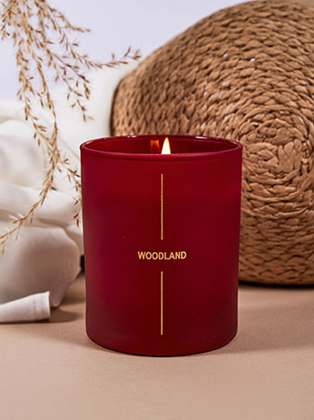 Anti-mosquito candle with SWEET WOOD scent 9cm in dark red