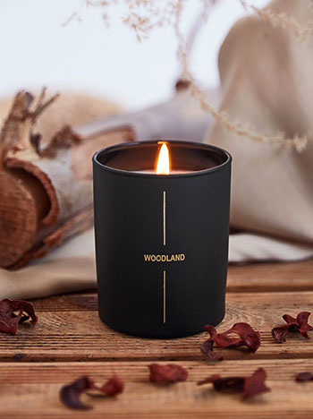 Anti-mosquito candle with SWEET WOOD scent 9cm in black