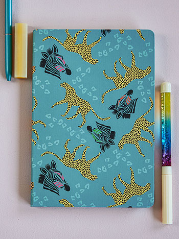 Notebook with animal A5 in turquoise