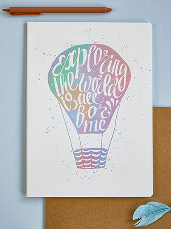 Printed notebook 5 in white