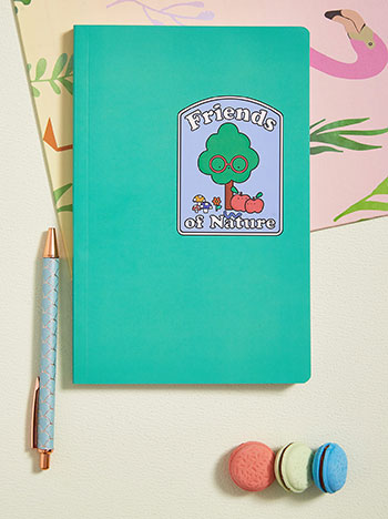 Notebook friends of nature A5 in almond green