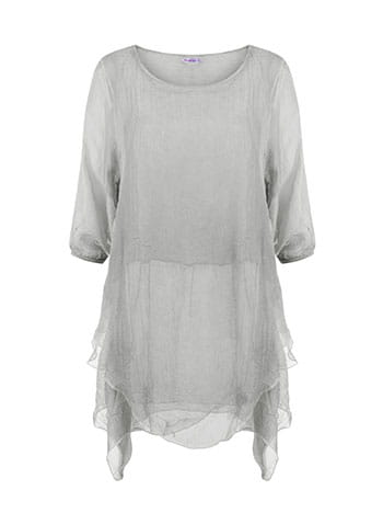 Asymmetric tunic in grey | Celestino