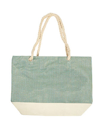 Bag with metallic details in almond green