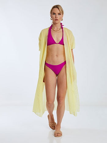 Kimono with side slits in yellow
