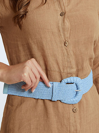Knitted belt in rough blue