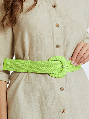 Knitted belt in lime