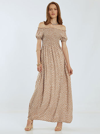 Maxi φόρεμα με σφηκοφωλιά SL1795.8203+3