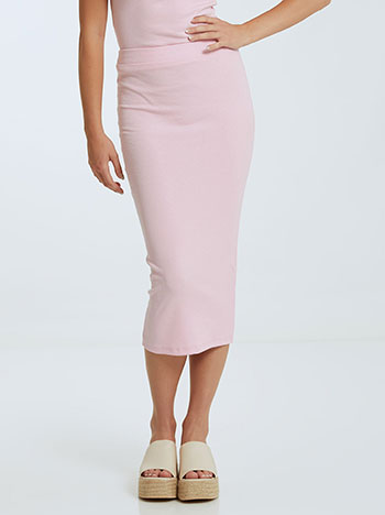 Ribbed skirt in baby pink