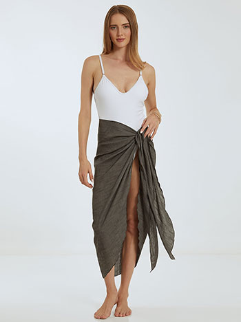 Skirt pareo with cotton in charcoal