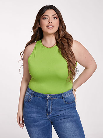 Sleeveless top in lime