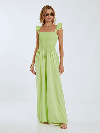 Jumpsuit with ruffles in lime