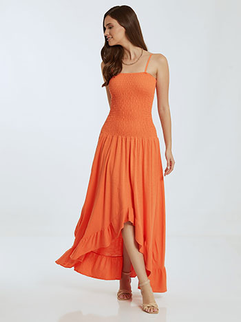 Φορέματα/Maxi Ασύμμετρο βαμβακερό φόρεμα SL7814.8642+4