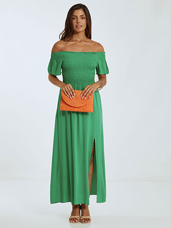 Maxi cotton dress in green