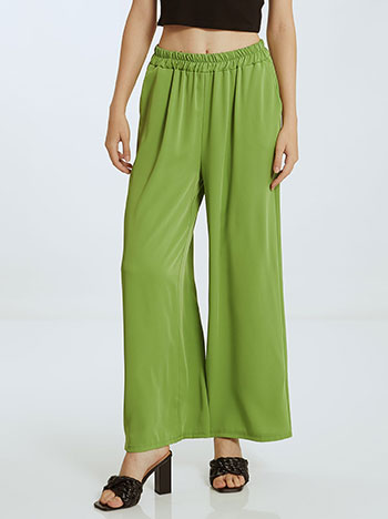 Monochrome wide leg trousers in light green