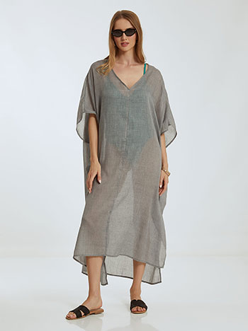 Oversized kaftan dress in grey