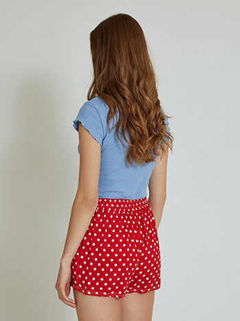 Red and white store polka dot shorts