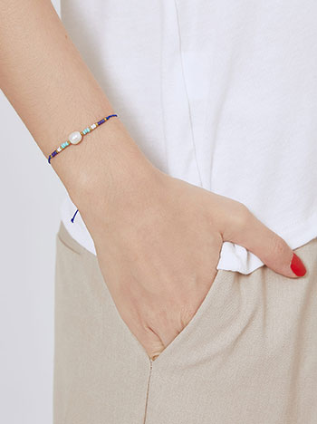Bracelet with pearl in blue