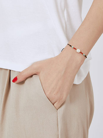 Bracelet with pearl in black
