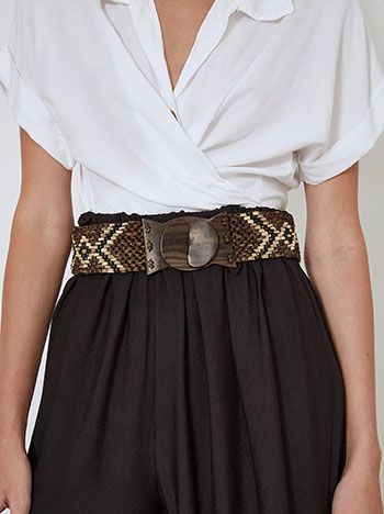 Printed belt made from coconut shell in set 9