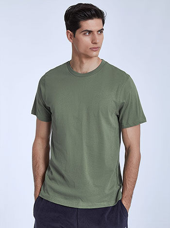 Unisex cotton T-shirt in khaki