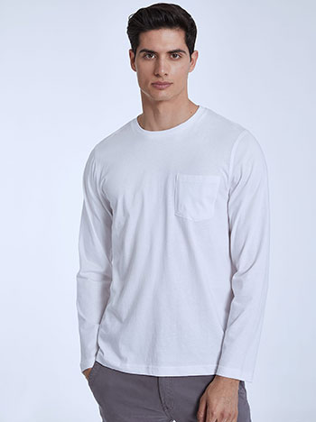 Μπλούζες/Μακρυμάνικες Ανδρική βαμβακερή μπλούζα με τσέπη SM1017.4423+2