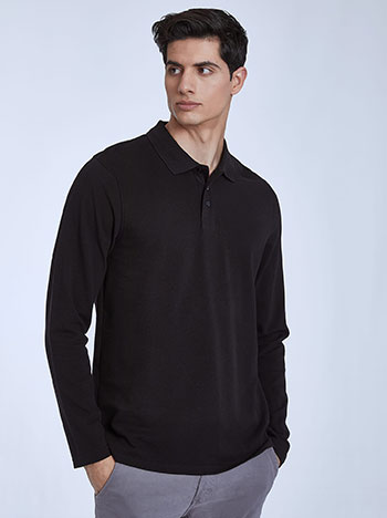 Μπλούζες/Μακρυμάνικες Βαμβακερή ανδρική μπλούζα με γιακά SM1017.4523+2