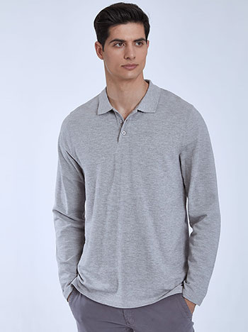 Men s top with point collar in grey