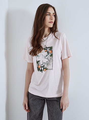 Μπλούζες/T-shirts Unisex βαμβακερό T-shirt με στάμπα SM1017.4923+2