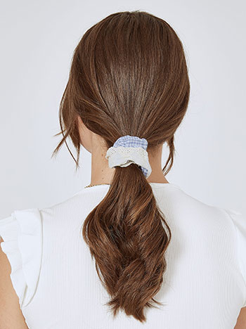 Plais scrunchie with strass in sky blue