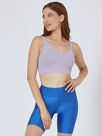 Metallic cyclist legging in electric blue