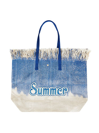 Βαμβακερή τσάντα θαλάσσης summer σε γαλάζιο