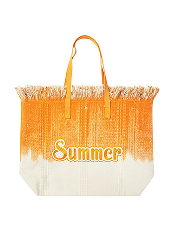 Cotton beach bag summer in yellow