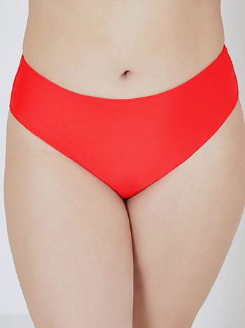 High waist bikini bottom in coral