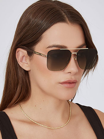 Metal bridge sunglasses in brown